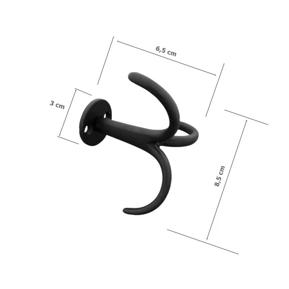 Çapari Kanca Askı Vestiyer Portmanto Elbise Askısı Mat Siyah - 2