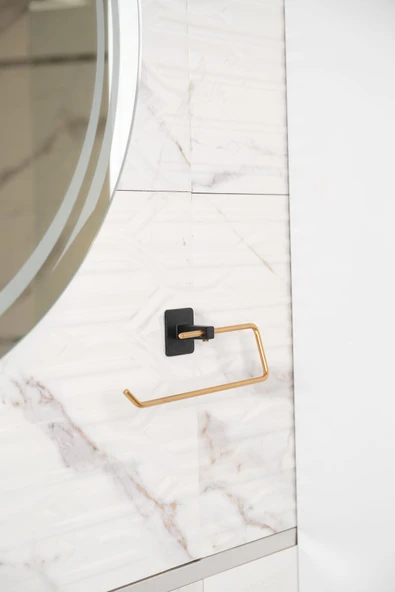 Sas Haus Yapışkanlı Kare Açık Solo Havluluk Havlu Askısı Altın Siyah S-110 - 2