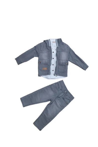 Life For Moda Erkek Çocuk Kapüşonlu Gömlekli 3'lü Keten Takım - 5