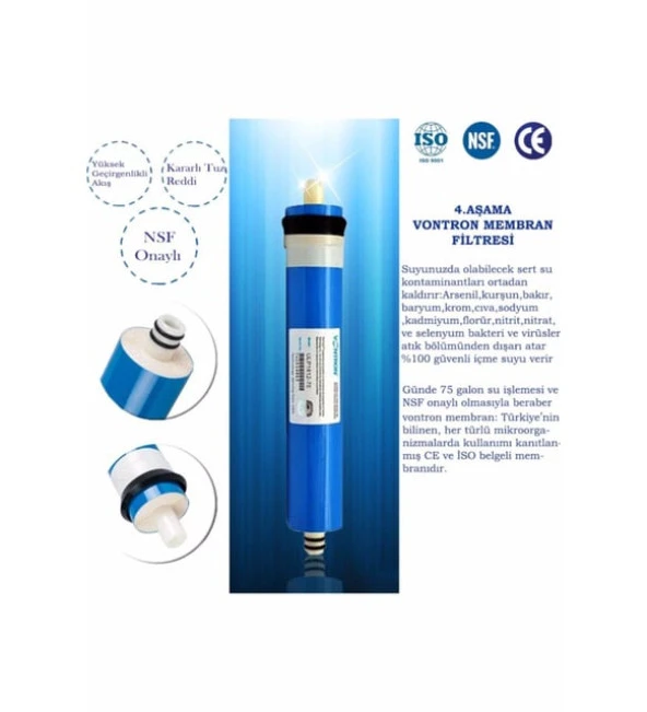 Kapalı Kasa Su Arıtma Cihazı Filtresi Inline 2 Yıllık Bakım Seti (membransız) SET - 4
