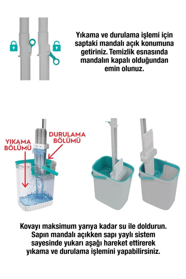 SMARTER AQUA STAR TEMİZLİK SETİ TABLET MOP PASPAS - 4