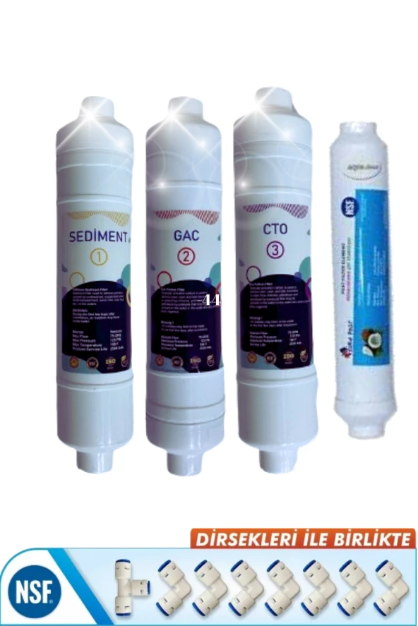 Kapalı Kasa 12 Inç Su Arıtma Cihazı Filtresi Inline 4 Aşamalı Nsf Onaylı SET