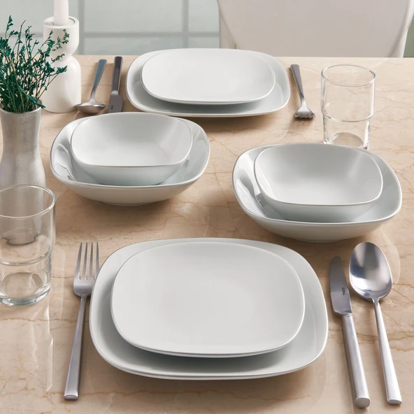 GÜRAL PORSELEN Mimoza 24 Parça 6 Kişilik Yemek Takımı Pırlanta ürün görseli 1