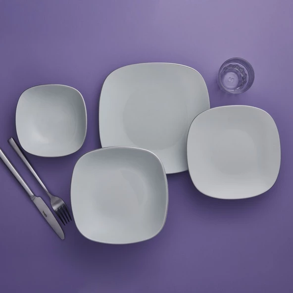 GÜRAL PORSELEN Mimoza 24 Parça 6 Kişilik Yemek Takımı Pırlanta - 2