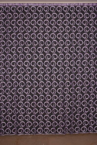 VAKKO ÇİFT RENK LİLA İP PERDE HAZIR DÜĞMELERİ DİKİLMİŞ İP PERDE 300*240 cm ürün görseli