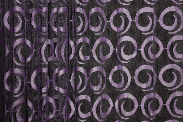 VAKKO ÇİFT RENK LİLA İP PERDE HAZIR DÜĞMELERİ DİKİLMİŞ İP PERDE 300*240 cm - Resim 6