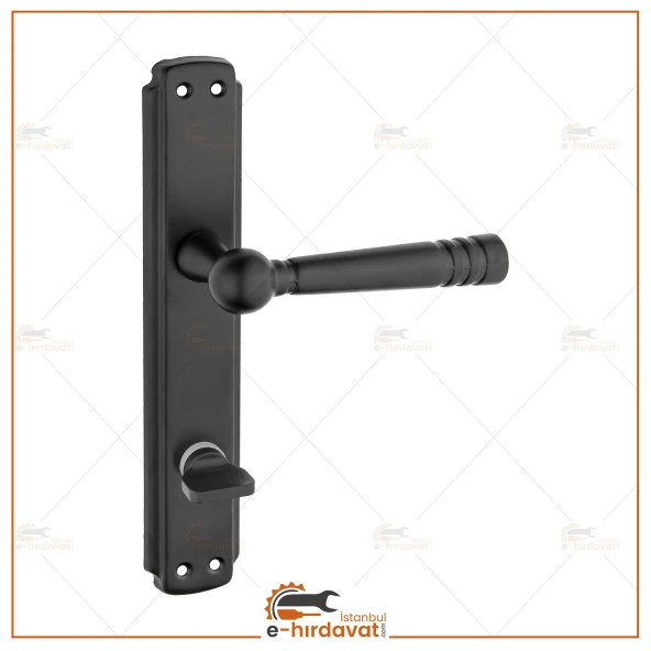 Mat Siyah Aynalı Wc Banyo Kapı Kolu İçeriden Sol El İle Açılır 1 Takım - Resim 2