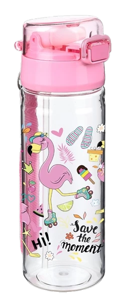 500ml Darbeye Isıya Dayanıklı Pipetli Suluk Matara BPA İçermez RLX435-Flamingo
