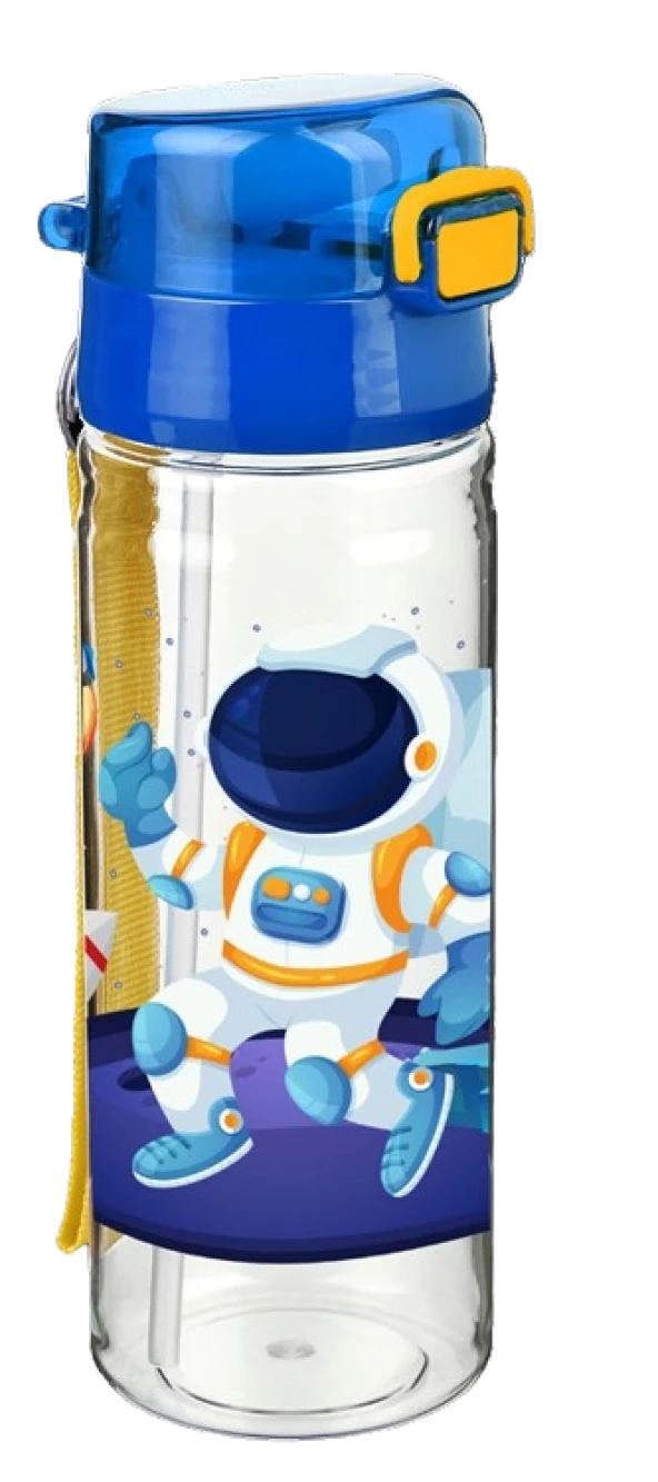 500ml Darbeye Isıya Dayanıklı Pipetli Suluk Matara BPA İçermez RLX435-Astronot