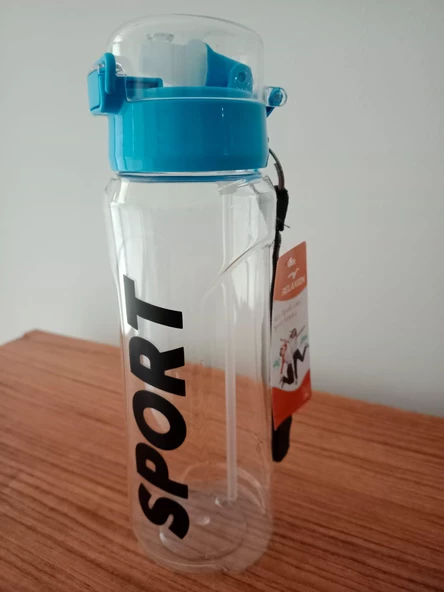 700ml Darbeye Isıya Dayanıklı Pipetli Suluk Matara BPA İçermez SYG426-Mavi - 2