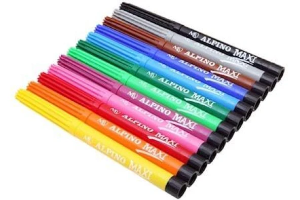 Alpıno Maxi Keçeli Kalem 12 Renk - 2
