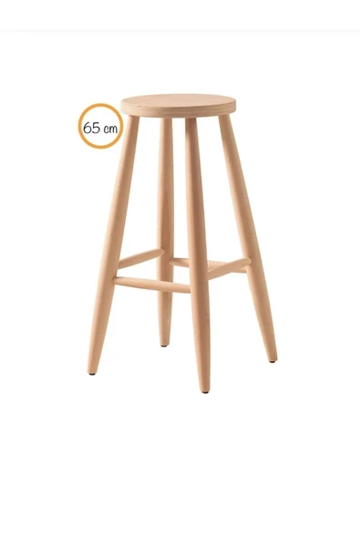 EFE AHŞAP SANATI Ahşap 65 CM yuvarlak bar tabure sandalye - 2