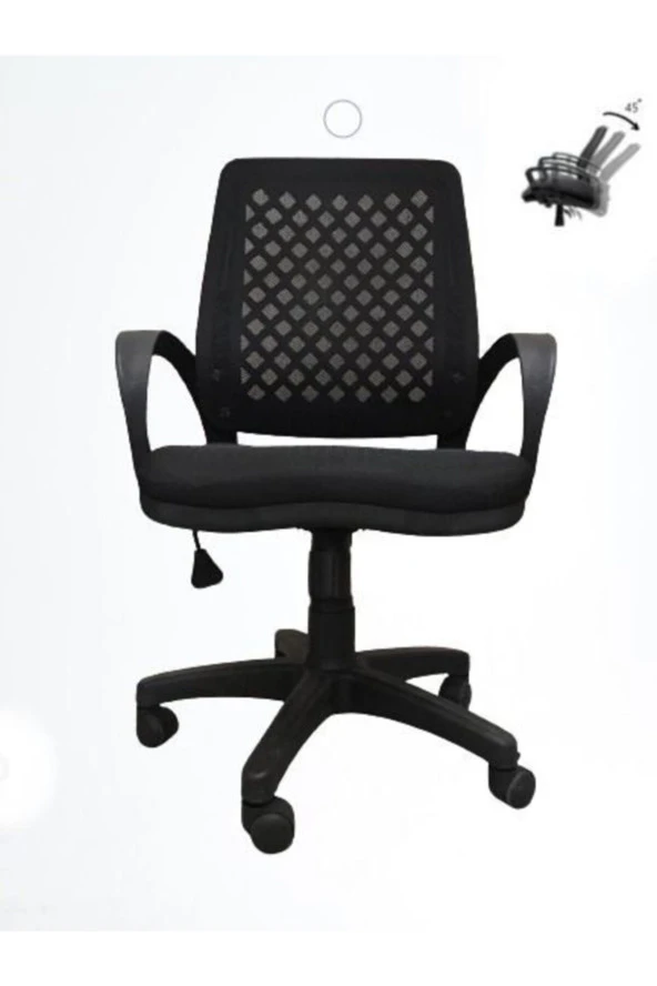I Office Furniture & Desing Siyah Fileli Büro Şef Sekreter Çalışma Koltuğu Bilgisayar Sandalyesi 001