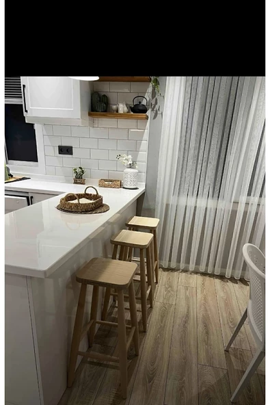 Onehome Ahşap Tabure Ham Kare cm 3 Adet - Resim 2