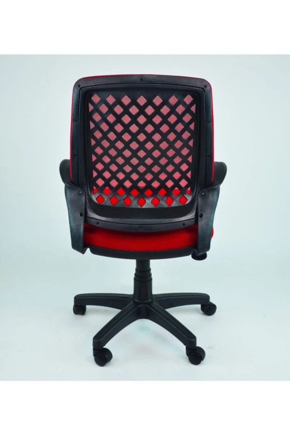 Fileli Petek Ofis Büro Bilgisayar Koltuğu Sandalyesi Kırmızı