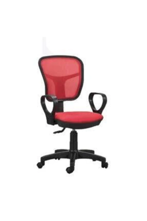 Haraketli Ofis Büro Çalışma Koltuğu Sandalyesi Kırmızı