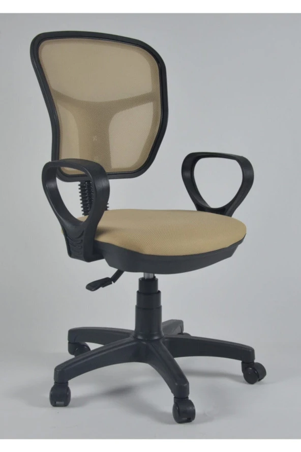 Fileli Bilgisayar Ofis Çalışma Sandalyesi Koltuğu Ekru