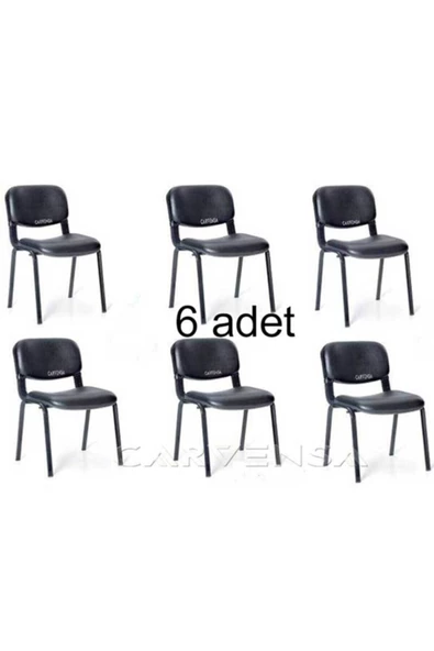 Arj I Office Furniture & Desing Siyah Ofis Büro Bekleme Misafir Form Koltuğu Sandalyesi 6lı 012