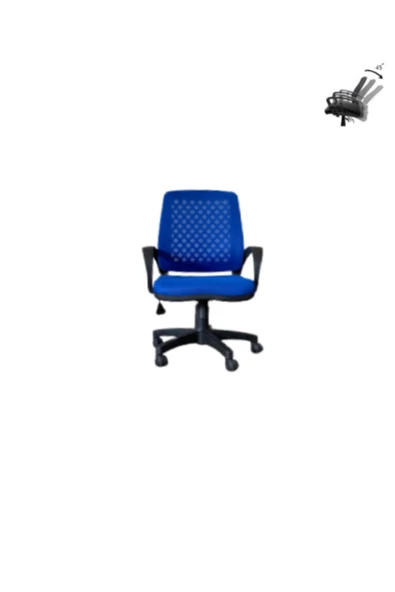 ÜNAL OFFİCE FURNİTURE & DESİNG Ofis Çalışma Sandalyesi Bilgisayar Koltuğu Mavi - 2