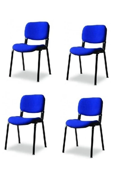 Arj I Office Furniture & Desing Mavi Ofis Büro Bekleme Misafir Form Koltuğu Sandalyesi 4lı 012