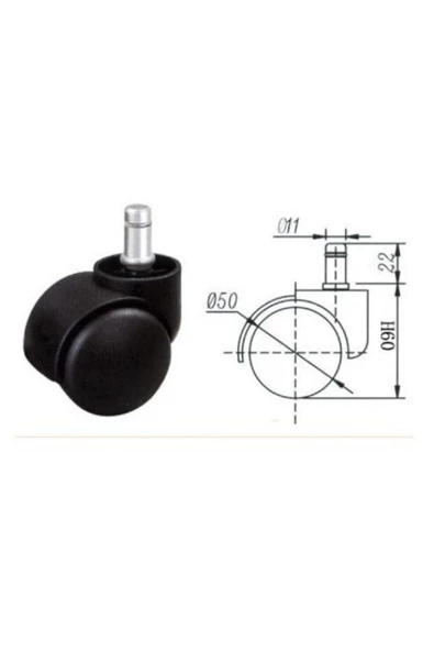 SERS MOBİLYA Yıldız Ayak Tekerli Krom Çalışma Sandalyesi Büro Sandalyesi Krom Yıldız Ayak Tekerli - 3