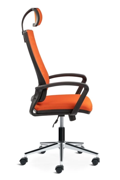 SERS MOBİLYA Panorama Yönetici Ofis Çalışma Sandalyesi-turuncu Krom Ayak Başlıklı - Resim 5