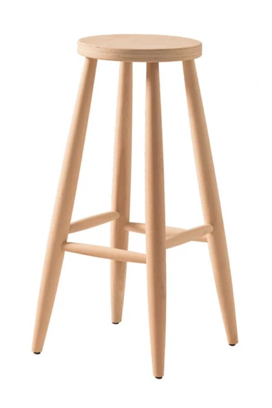 BOB ARTS and CRAFTS Ahşap Yüksek Yuvarlak Bar Tabure Sandalye