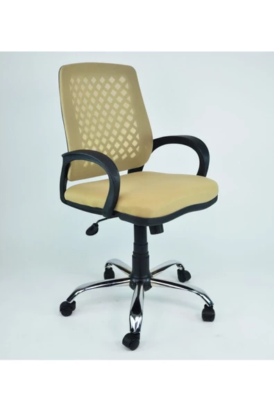 CLK Fileli Petek Ofis Büro Bilgisayar Koltuğu Sandalyesi Krom Ayak ürün görseli