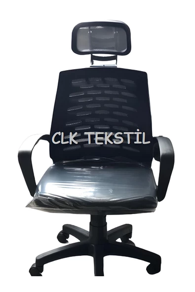 CLK Müdür Şef Makam Ofis Sandalyesi Koltuğu Döner Sandalye Krom Ayaklı Tekstil