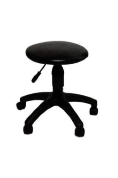 intarz Amortisörlü Tabure Siyah Renk Yükselir Tekerlekli - Resim 2