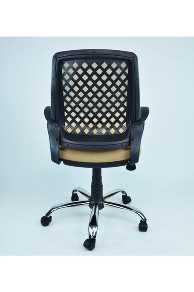 CLK Fileli Petek Ofis Büro Bilgisayar Koltuğu Sandalyesi Krom Ayak - Resim 2