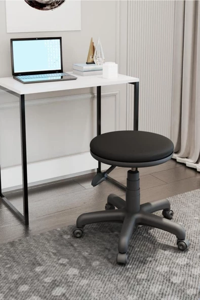 GÜZSAN Ofis Büro Tabure Dönebilir Döner Tekerli Tekerlekli Pistonlu Iner Kalkar Tabure - 2