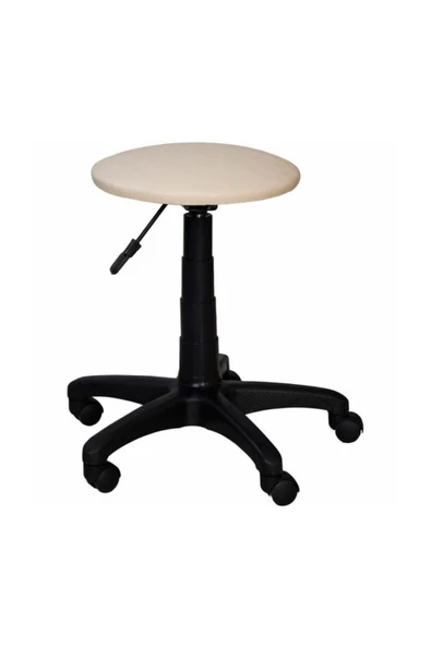 GÜZSAN Ofis Amortisörlü Pistonlu Dönebilir Tekerlekli Tekerli Tabure Sandalyesi