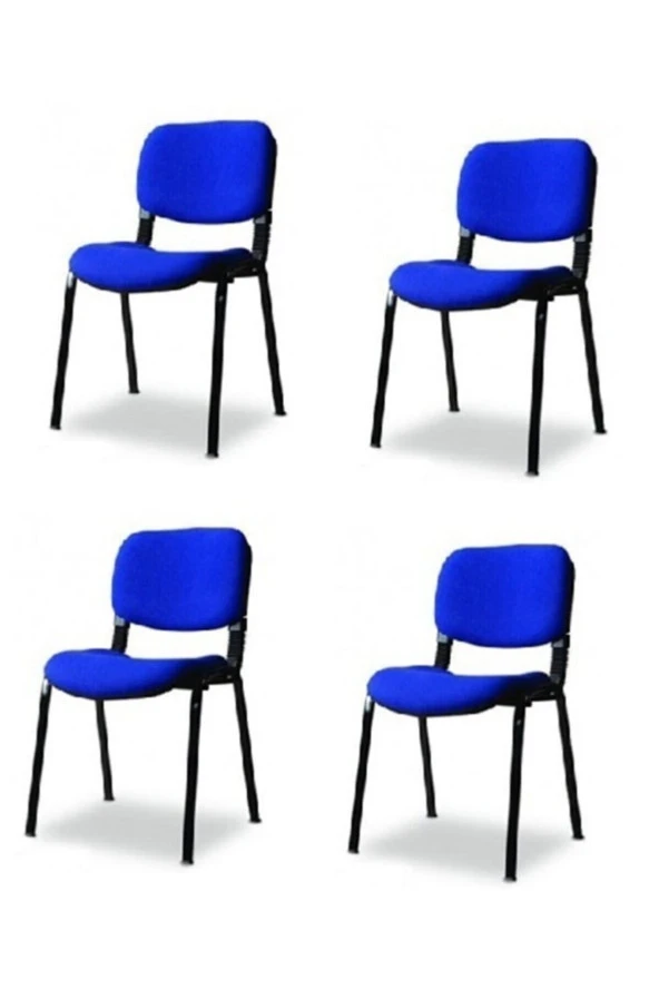I Office Furniture & Desing Mavi Ofis Büro Bekleme Misafir Form Koltuğu Sandalyesi 4lı 012