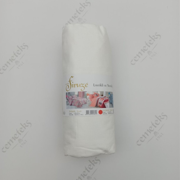 Firuze Beyaz Pamuklu 160x200 cm Çift Kişilik Lastikli Çarşaf - 2