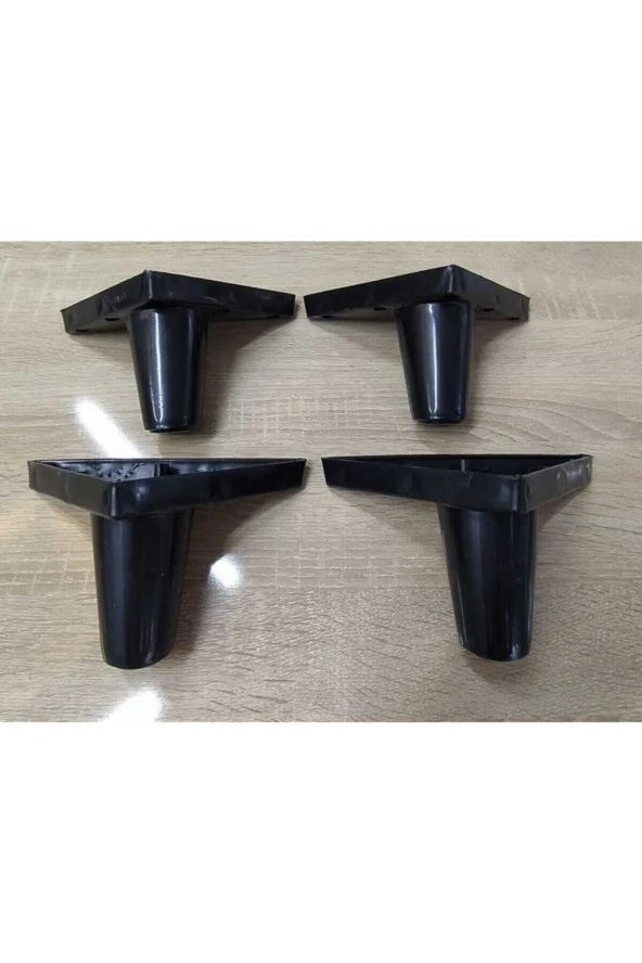 Kaliteli Sağlam Şık Lüks Koltuk Kanepe Dolap Mobilya Ayak Sena Model 12 Cm Siyah Renk 4 Adet - Resim 2