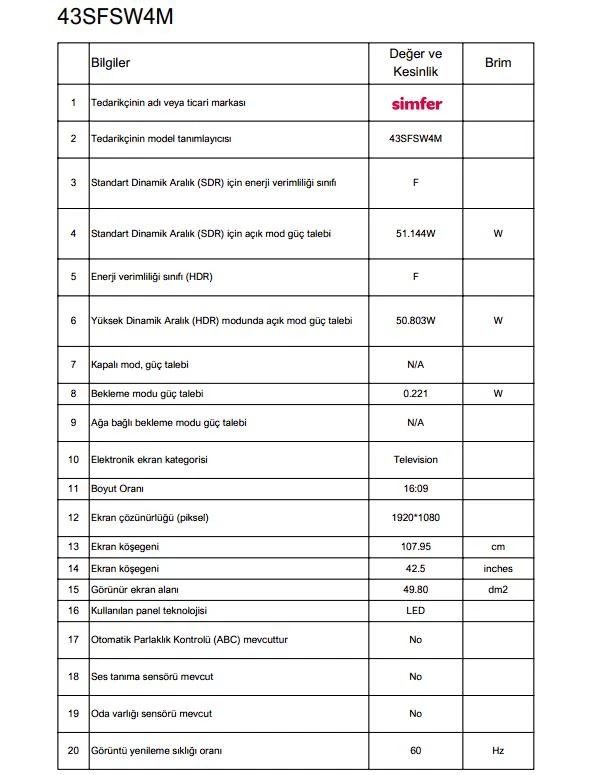 Simfer 43SFSW4M 109 Ekran 43" Smart & Akıllı TV WebOS LED Full HD Televizyon - 4