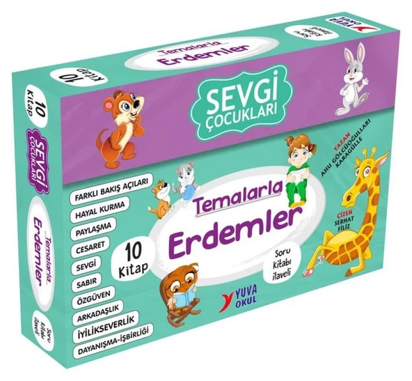 Sevgi Çocuklar TEMALARLA ERDEMLER SERİSİ KUTULU SET + SORU KİTAPÇIĞI