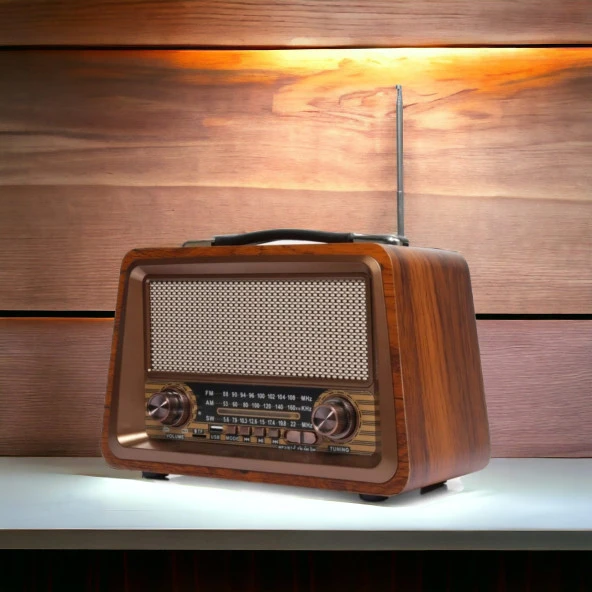 Nostalji Radyo Bluetooth USB Destekli Büyük Boy ve Güçlü Ses - 2