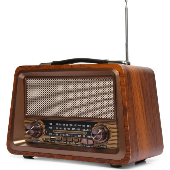 Nostalji Radyo Bluetooth USB Destekli Büyük Boy ve Güçlü Ses - 5