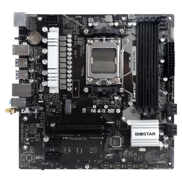 Biostar B650MP-E PRO DDR5 6000MHz AM5 S+V+GL Micro ATX Anakart - 2