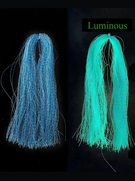 eagenset Fosforlu Karanlıkta Parlayan, Mavi Glow Luminous in Dark Ultraviyole (UV) Neon 1 Adet Poşet Çapari Simi - 2
