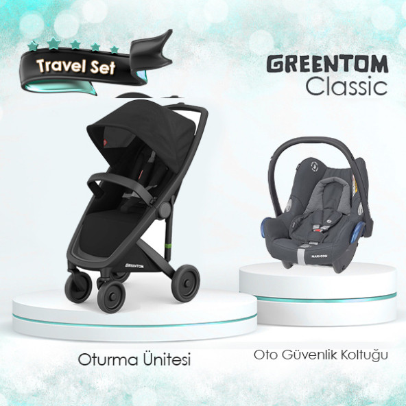 Greentom Classic Bebek Arabası + Maxi Cosi Oto Koltuğu Travel Set - 2