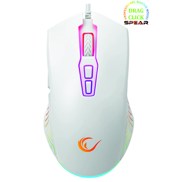 Rampage 7D Makrolu Beyaz Gaming Oyuncu Mouse - Full RGB 7200DPI - Drag Click Desteği - SMX-G68 SPEAR