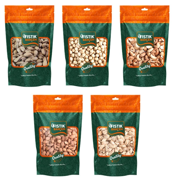 Kuruyemiş Kavrulmuş Tuzlu 5 li Set 750 Gr