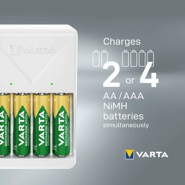 Varta Plug Charger Şarj Cihazı + 4 adet 2100mAh AA Şarj Edilebilir Pil - 9
