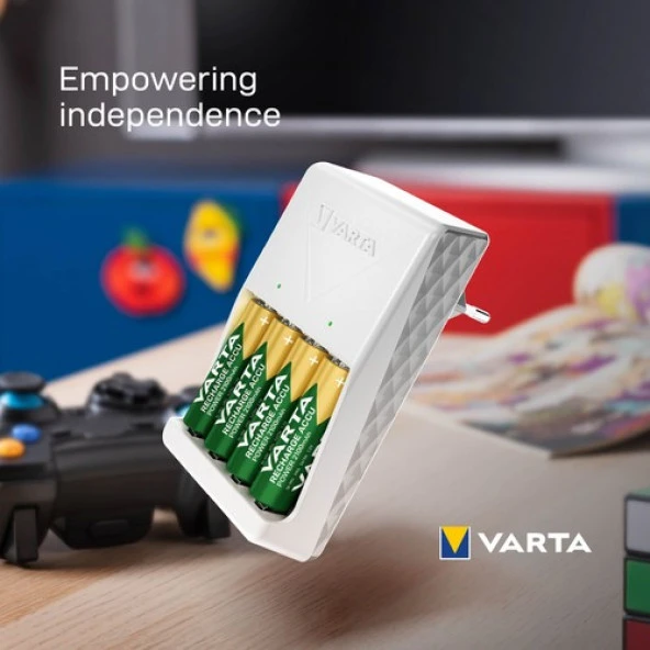 Varta Plug Charger Şarj Cihazı + 4 adet 2100mAh AA Şarj Edilebilir Pil - 10
