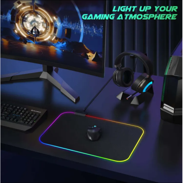 RGB Deneyimi ve 252x328x3mm Mouse Pad ile Oyuncular için-Güçlü Aydınlatma ile RGB LED Işıklı Mousepad