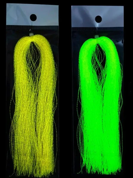 eagenset Fosforlu Karanlıkta Parlayan, Sarı Glow Luminous in Dark Ultraviyole (UV) Neon 1 Adet Poşet Çapari Simi - 2