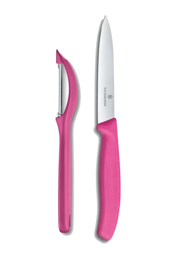 VICTORINOX Pembe Soyacak Ve Bıçak Seti
